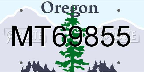 MT69855 Oregon License Plate