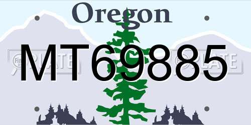 MT69885 Oregon License Plate