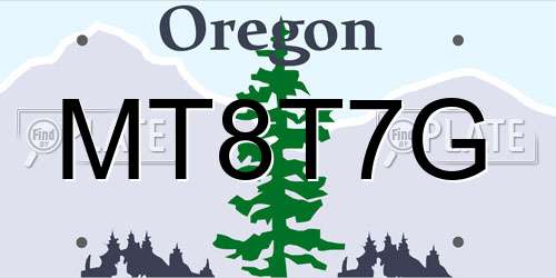 MT8T7G Oregon License Plate