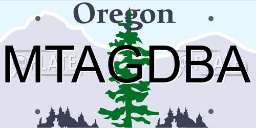 MTAGDBA Oregon License Plate