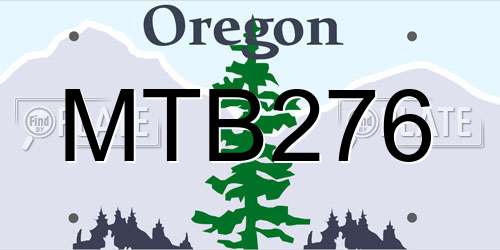 MTB276 Oregon License Plate
