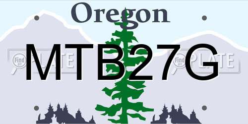 MTB27G Oregon License Plate