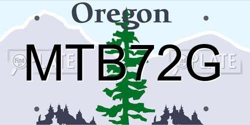 MTB72G Oregon License Plate