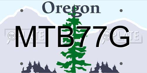MTB77G Oregon License Plate