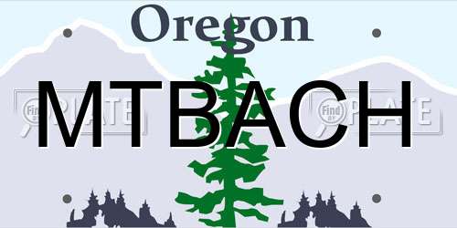 MTBACH Oregon License Plate