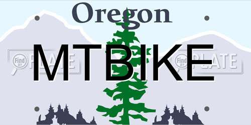 MTBIKE Oregon License Plate