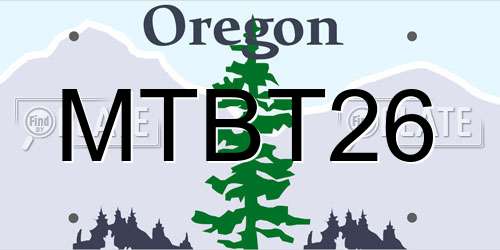 MTBT26 Oregon License Plate