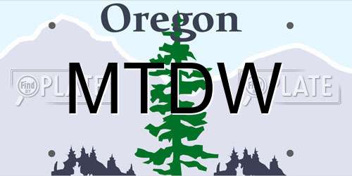 MTDW Oregon License Plate