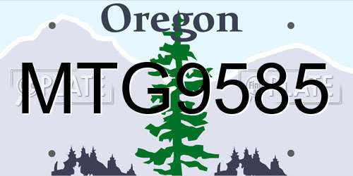 MTG9585 Oregon License Plate