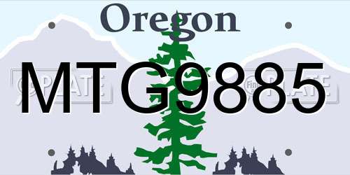 MTG9885 Oregon License Plate