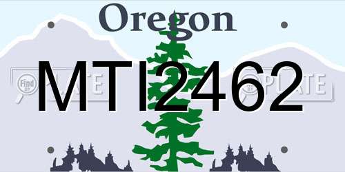 MTI2462 Oregon License Plate