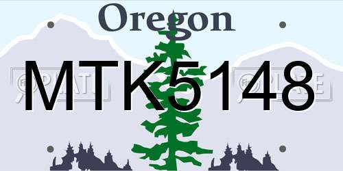 MTK5148 Oregon License Plate