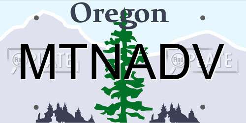 MTNADV Oregon License Plate