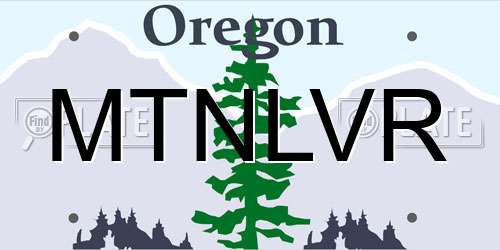 MTNLVR Oregon License Plate