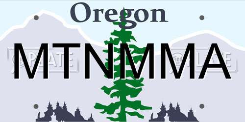 MTNMMA Oregon License Plate