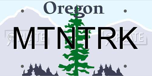 MTNTRK Oregon License Plate