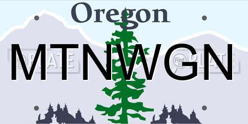 MTNWGN Oregon License Plate