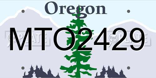 MTO2429 Oregon License Plate