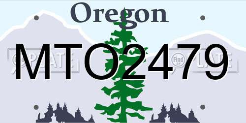 MTO2479 Oregon License Plate
