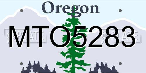 MTO5283 Oregon License Plate