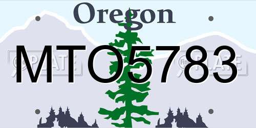 MTO5783 Oregon License Plate