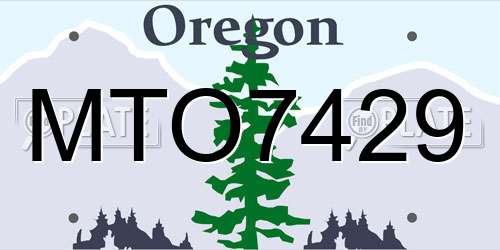 MTO7429 Oregon License Plate