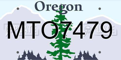 MTO7479 Oregon License Plate