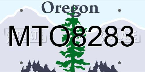 MTO8283 Oregon License Plate