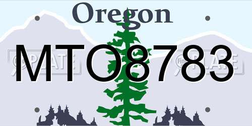 MTO8783 Oregon License Plate