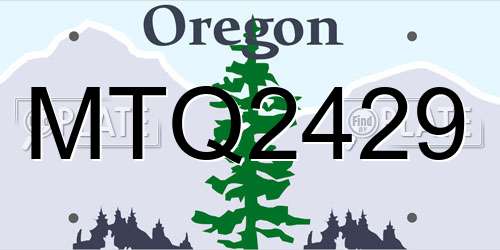 MTQ2429 Oregon License Plate