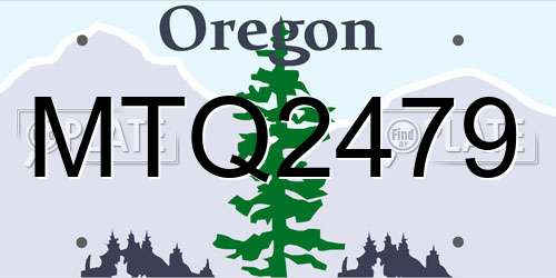 MTQ2479 Oregon License Plate
