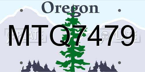 MTQ7479 Oregon License Plate
