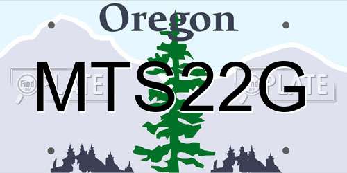 MTS22G Oregon License Plate