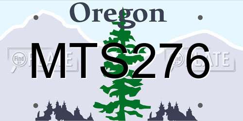 MTS276 Oregon License Plate