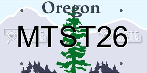 MTST26 Oregon License Plate