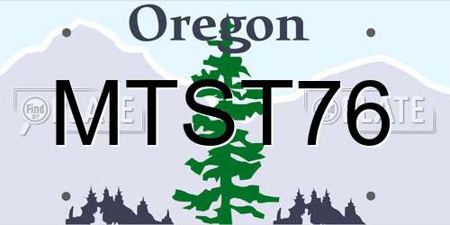 MTST76 Oregon License Plate