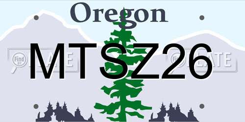 MTSZ26 Oregon License Plate
