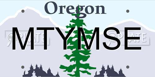 MTYMSE Oregon License Plate