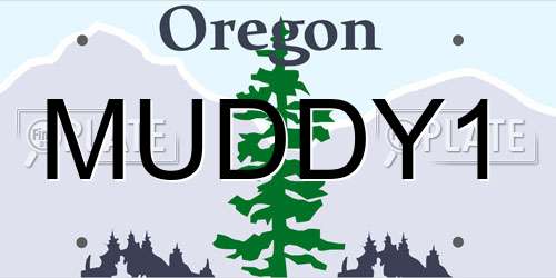 MUDDY1 Oregon License Plate