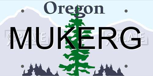 MUKERG Oregon License Plate