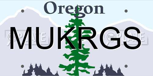 MUKRGS Oregon License Plate