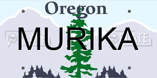 MURIKA Oregon License Plate