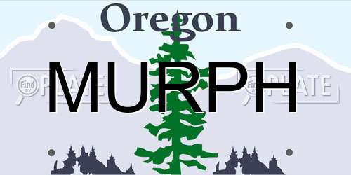 MURPH Oregon License Plate