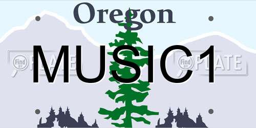 MUSIC1 Oregon License Plate