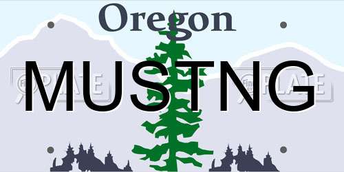 MUSTNG Oregon License Plate