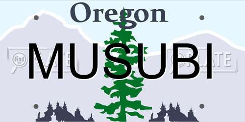 MUSUBI Oregon License Plate