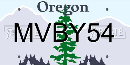 MVBY54 Oregon License Plate