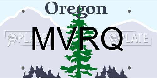 MVRQ Oregon License Plate