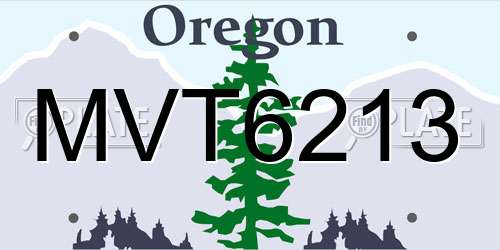 MVT6213 Oregon License Plate