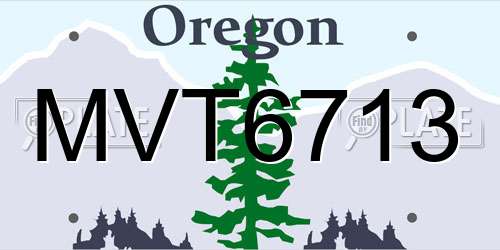 MVT6713 Oregon License Plate